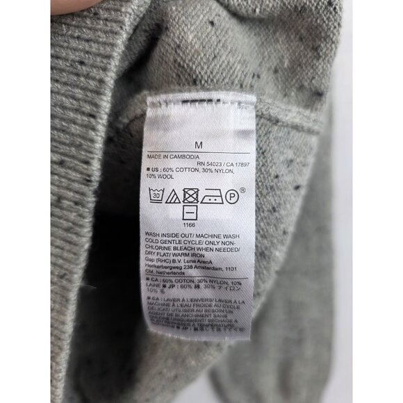 Banana Republic Mens Sweater Size Medium Gray Wool Blend Knit Long Sleeve Top - Picture 8 of 10